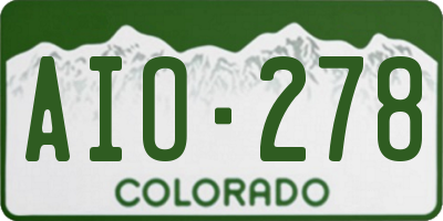 CO license plate AIO278