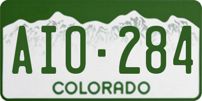 CO license plate AIO284