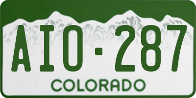 CO license plate AIO287