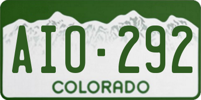 CO license plate AIO292