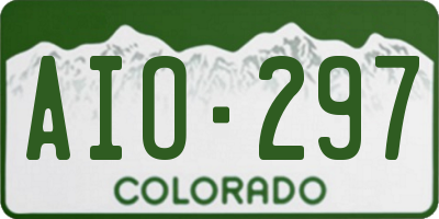 CO license plate AIO297