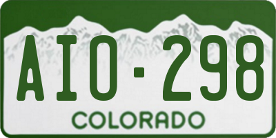 CO license plate AIO298