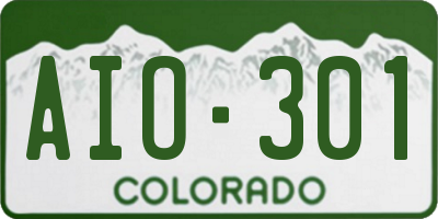 CO license plate AIO301