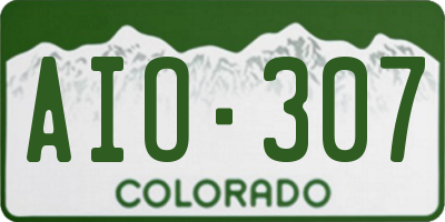 CO license plate AIO307