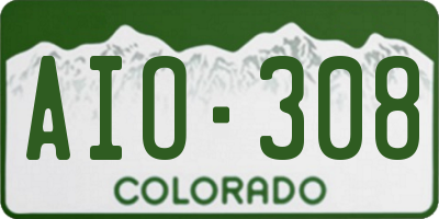 CO license plate AIO308