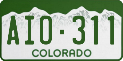 CO license plate AIO311