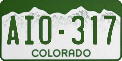 CO license plate AIO317