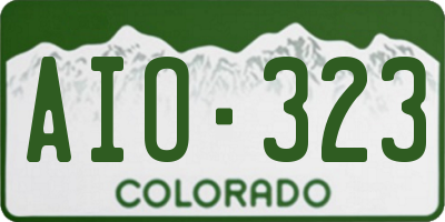 CO license plate AIO323