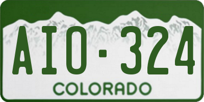 CO license plate AIO324