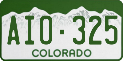 CO license plate AIO325