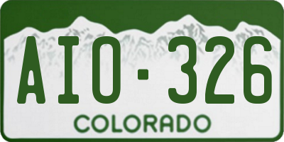 CO license plate AIO326