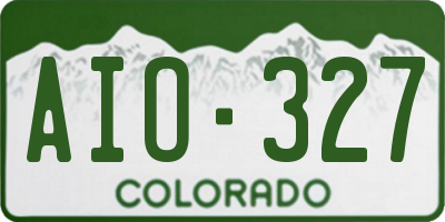 CO license plate AIO327
