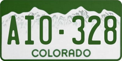 CO license plate AIO328