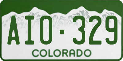 CO license plate AIO329