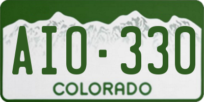 CO license plate AIO330