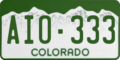 CO license plate AIO333