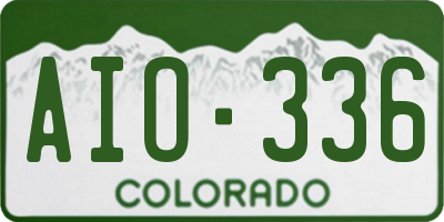 CO license plate AIO336