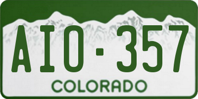 CO license plate AIO357