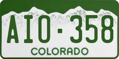 CO license plate AIO358