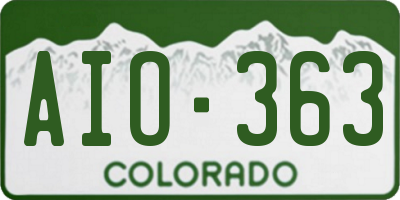 CO license plate AIO363