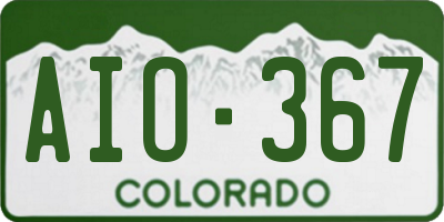 CO license plate AIO367