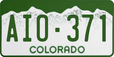 CO license plate AIO371