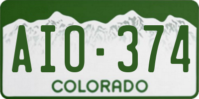 CO license plate AIO374