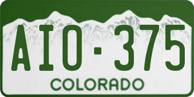 CO license plate AIO375