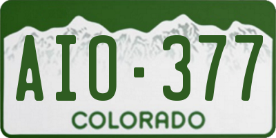 CO license plate AIO377
