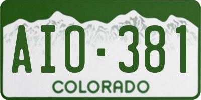 CO license plate AIO381