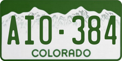 CO license plate AIO384