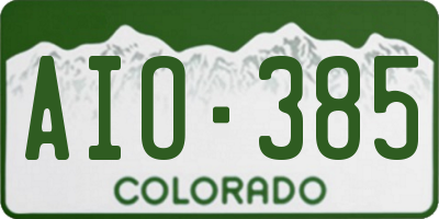 CO license plate AIO385