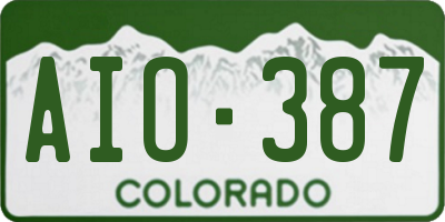 CO license plate AIO387