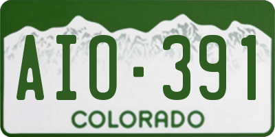 CO license plate AIO391