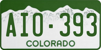 CO license plate AIO393