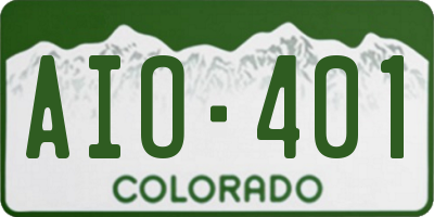 CO license plate AIO401
