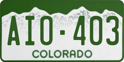 CO license plate AIO403