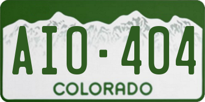CO license plate AIO404