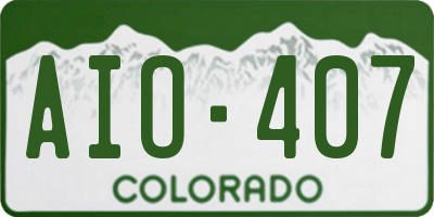 CO license plate AIO407