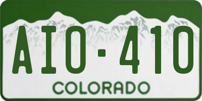CO license plate AIO410