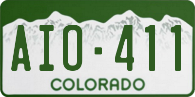 CO license plate AIO411
