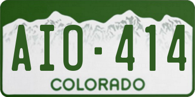 CO license plate AIO414