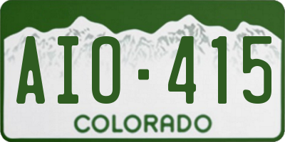 CO license plate AIO415