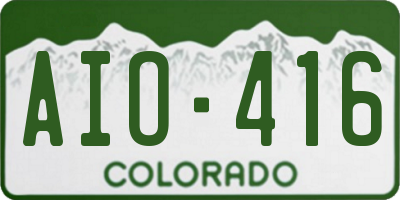 CO license plate AIO416
