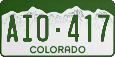 CO license plate AIO417