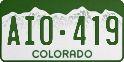 CO license plate AIO419