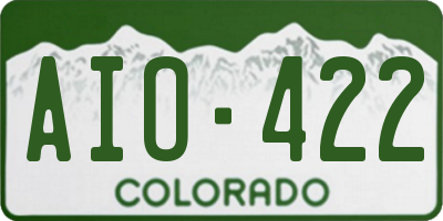 CO license plate AIO422