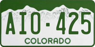 CO license plate AIO425