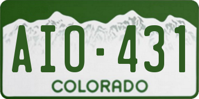 CO license plate AIO431