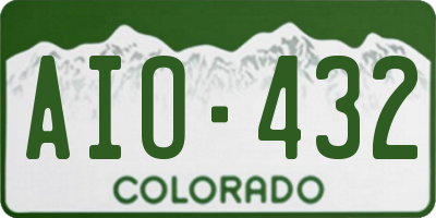 CO license plate AIO432